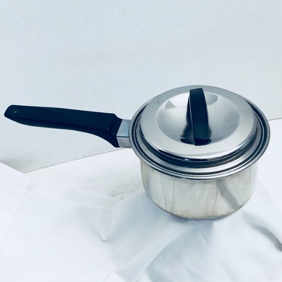 Vintage Flint Ekso heat core 1 quart saucepan sauce pan cookware stainless steel - Picture 1 of 7